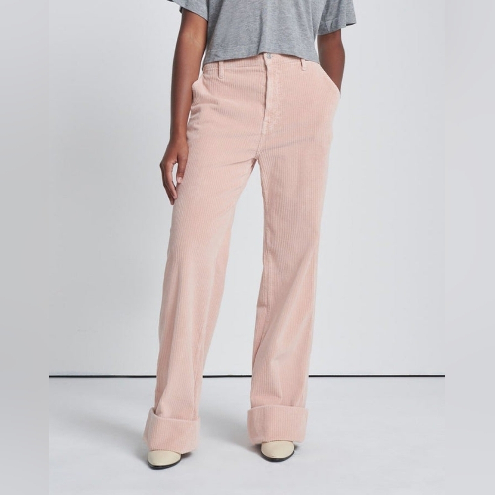 NWT 7 For All Mankind  Wide Leg Corduroy Easy Trouser in Cameo Rose  31  $348